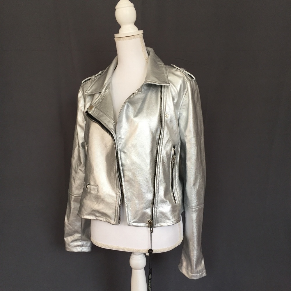 BLANKNYC Silver Moto Jacket in Silver